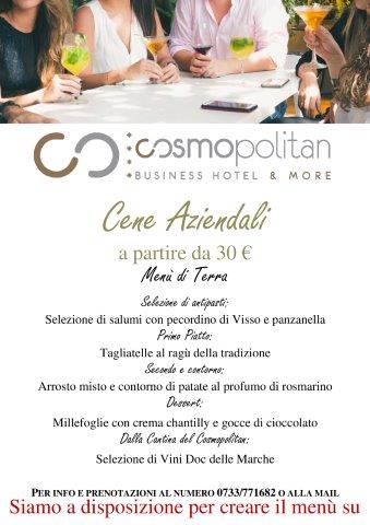 Cene Aziendali al CosmoRestaurant il Ristorante del Cosmopolitan Hotel di Civitanova Marche - Catering
